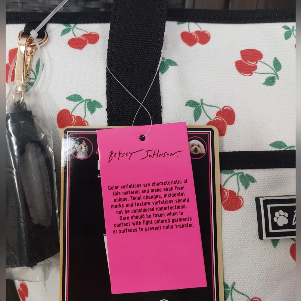 Betsey Johnson Cherry Heart Pet Tote Bag Carrier NWT